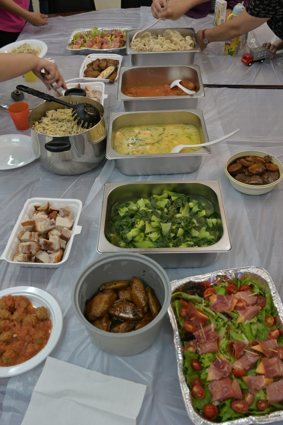 A table full of food.